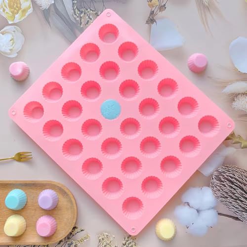SHOAIB Mini Muffin and Cupcake Mould 30-Cavity Small Size Cupcakes Baking Tray Silicone Muffins Making Tray (1-Piece) - Image 4