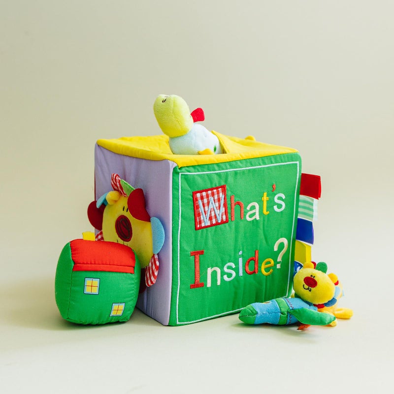 Genius Baby Toys Whats Inside Box - What's in The Box Toy - 7 Surprise Pieces - Educational Sensory Toys, 7" Square, Larger and More Pieces Than Most, Perfect Size for Small Hands, for Babies, Toddlers - Image 2