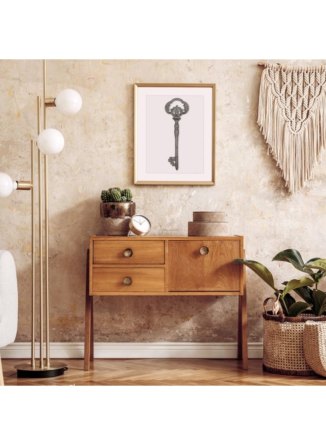 Large Cast Iron Skeleton Key 2 Pieces Vintage Cast Iron Decorative Wrought Iron Crafts Key For Home Wall Decor - Image 5