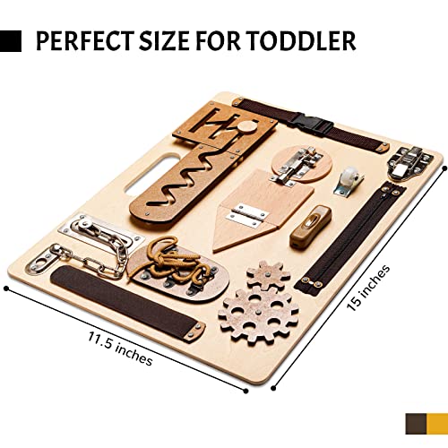 ABERLLS Montessori Busy Board for Toddlers Wooden Sensory Toys Preschool Learning Activities for Fine Motor Skills Travel Toy Basic Life Skills Educational Gifts for 1 2 3 Years Old Kids Boys Girls - Image 5