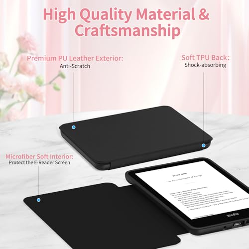 Sanyetral Protective Case with Magnetic TPU Back and Auto Wake/Sleep Function, Not for TCL Remarkable Nokia -Black - Image 2