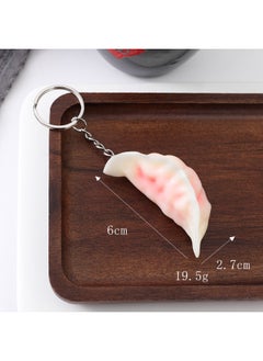 Generic Simulation Fried Dumplings Model Roasted Dumplings Props Simulation Food Keychain Pendant Creative Food Festival Activity Souvenirs-Color:Medium Dumplings-Pink (Key Ring)  - Image 1