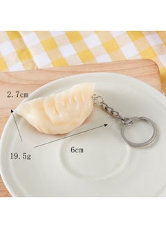 Generic Simulation Fried Dumplings Model Roasted Dumplings Props Simulation Food Keychain Pendant Creative Food Festival Activity Souvenirs-Color:Medium Dumplings-Pink (Key Ring)  - Image 4