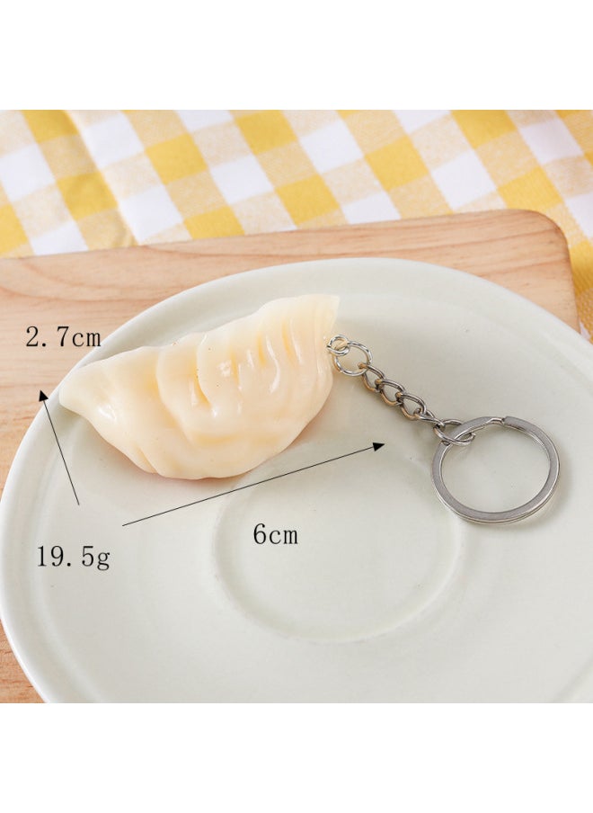 Simulation Fried Dumplings Model Roasted Dumplings Props Simulation Food Keychain Pendant Creative Food Festival Activity Souvenirs-Color:Medium Dumplings-Pink (Key Ring)  - Image 4