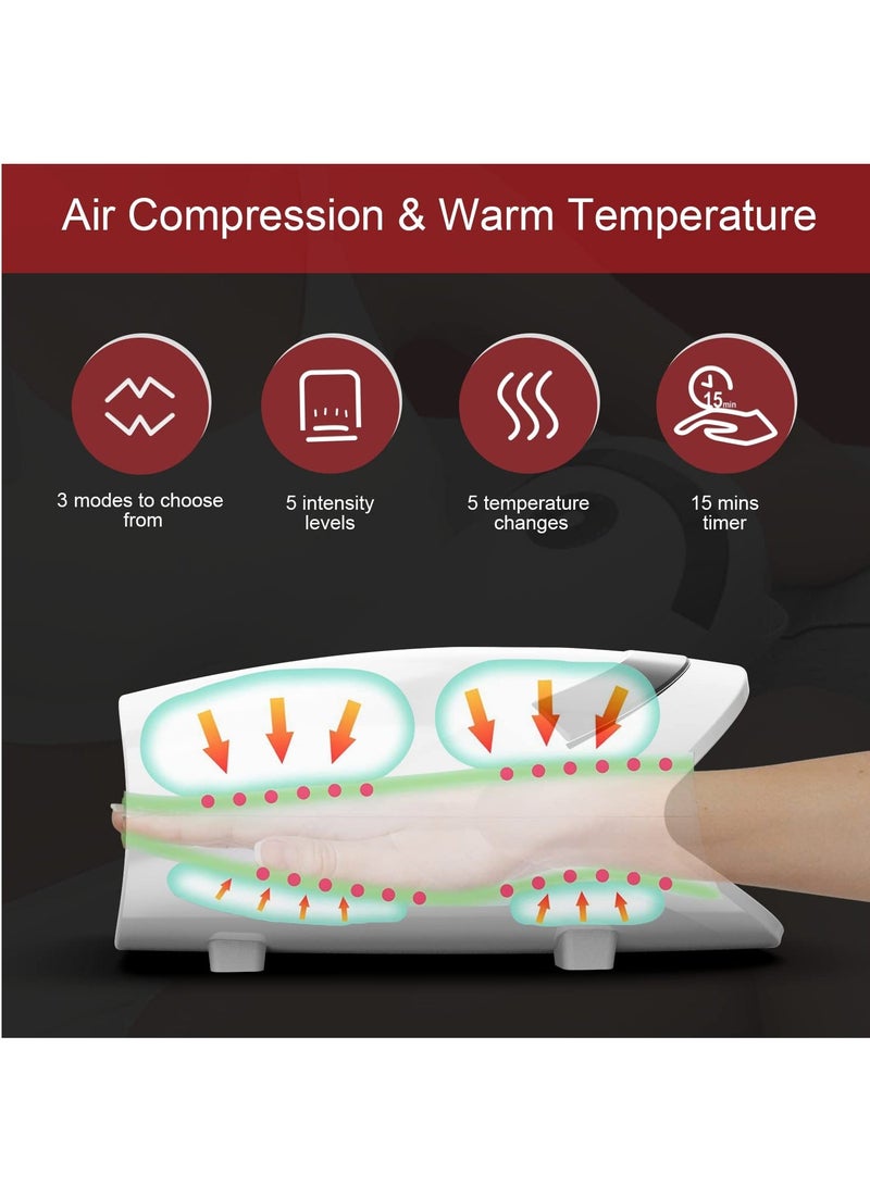 Generic Hand Massager Wireless Hand Massager with Heat, Compression, Rechargeable Cordless Electric Massager for Arthritis, Wrist, Palm, Numbness, Finger Pain Relief (White) - Image 3