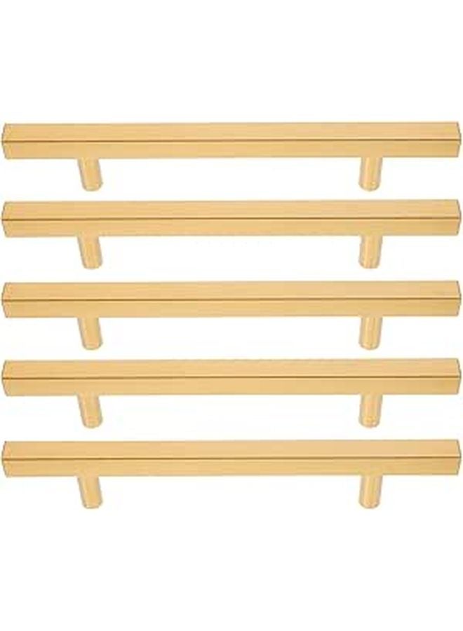 5Pcs 128mm Gold Kitchen Cabinet Handles Set Metal Drawer Pulls For Wardrobe Furniture Hardware - Image 1