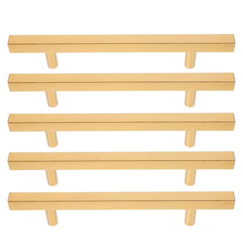 5Pcs 128mm Gold Kitchen Cabinet Handles Set Metal Drawer Pulls For Wardrobe Furniture Hardware - Image 2