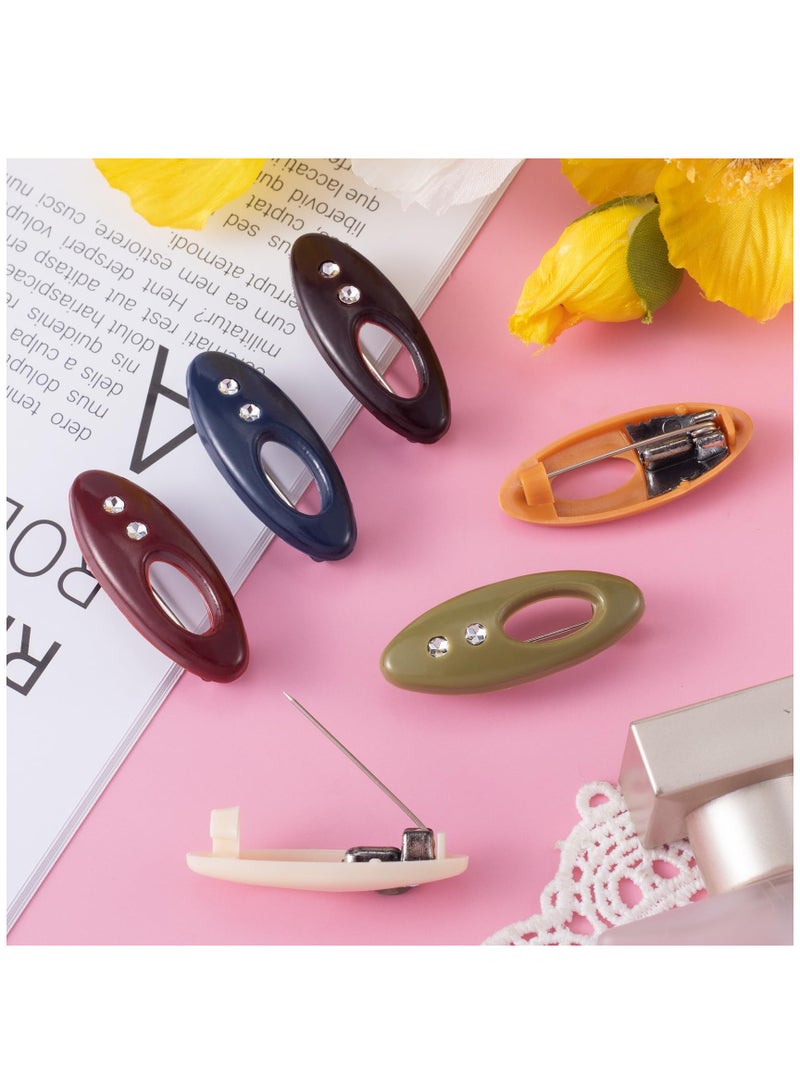 Excefore 36 قطعة من دبابيس الحجاب، دبابيس وشاح أمان متنوعة، دبابيس بروش دبابيس وشاح مشابك قفل أمان دبوس حفاضات قماشية للأطفال للنساء ملابس وشاح مسلمة (مجوفة مختلطة الألوان مع أحجار الراين) - Image 5