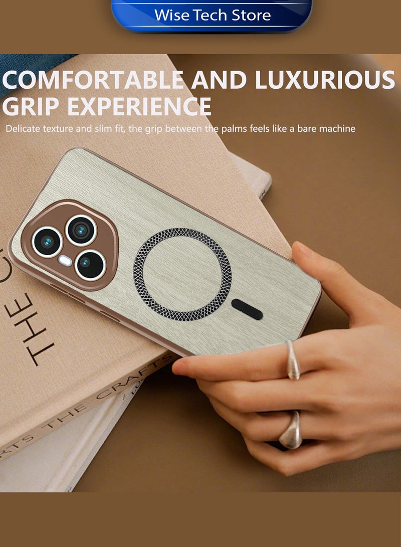 دبليو تيك غطاء خلفي قوي من الخشب ومحافظ مع مغناطيس لهاتف Honor 400 Pro 5G 2025، مقاوم للصدمات مع تقنية Magsafe وغطاء صلب من PC (MCMPMN) - خشب القيقب - Image 4