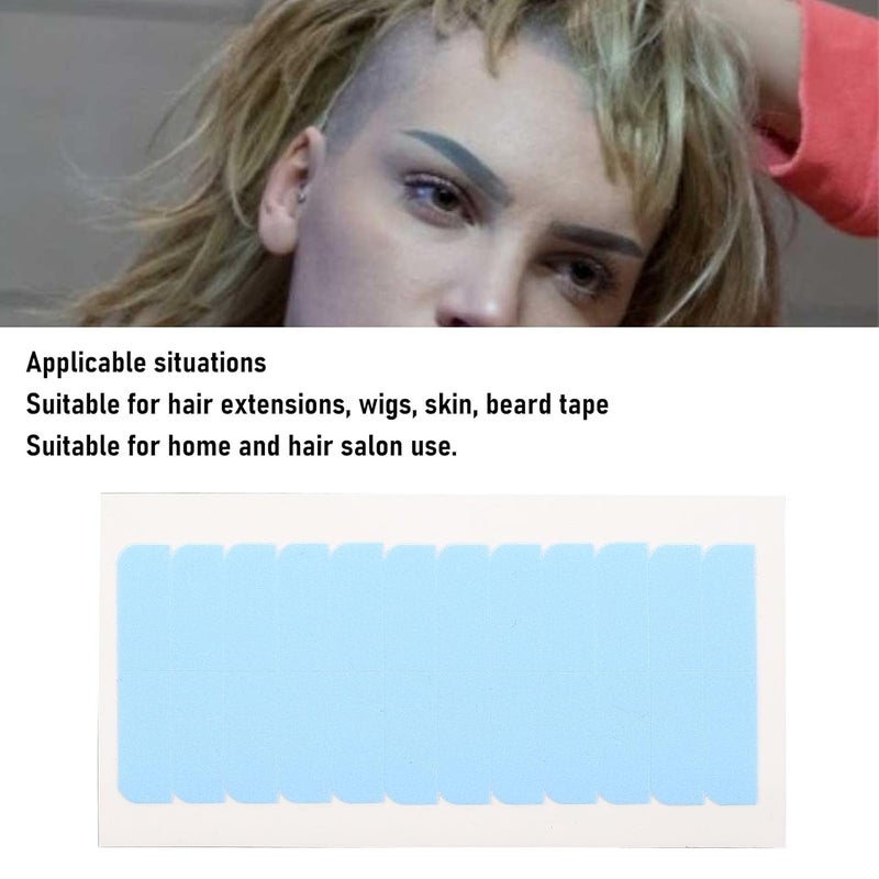 240pcs Hair Extension Tape, Double Sided Water Sweat Proof Replacement Wig Tapes, Breathable Comfortable Adhesive Tape with Strong Hold, Ideal for Hair Extensions, Wigs & Home (Blue) (Blue) - Image 3