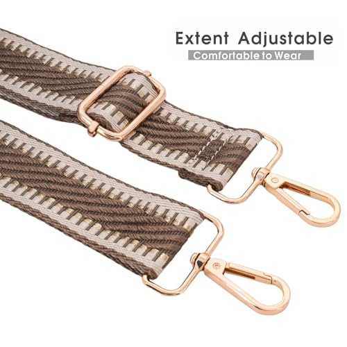 ROYGBCP Extra Wide Shoulder Strap for Handbag - Durable Adjustable Purse Belt Replacement for Women's Purses(Khaki Diagona) - Image 4