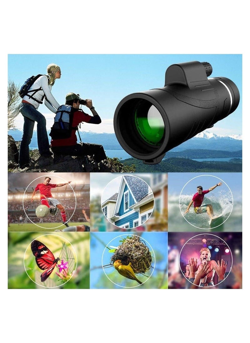 Generic - Monocular Telescope Telephoto Lens for iPhone, 40X60 High Power Monocular Scope, Professional Macro Photography Lens (Fits for Almost All Phone) 6-Piece Set - Image 1