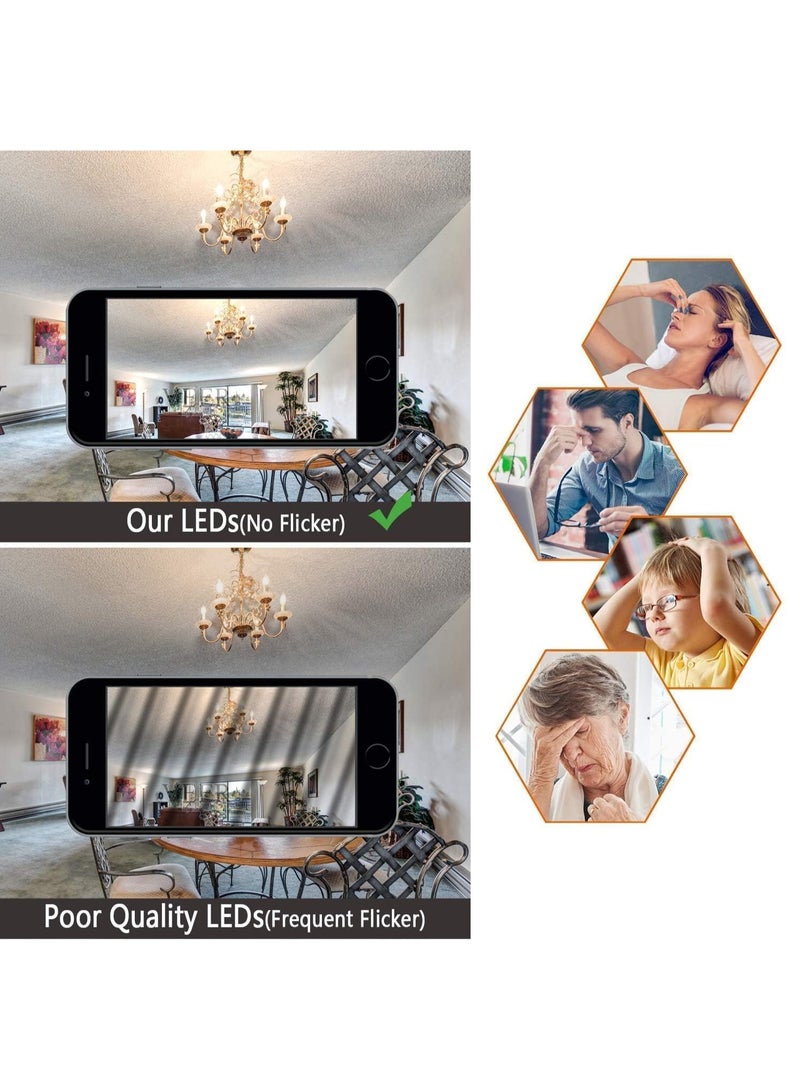 E12 Dimmable LED Candelabra Bulbs, 4W B11 Vintage Clear Filament, 2700K Warm White, 450 Lumens (6 Pack) - Image 3
