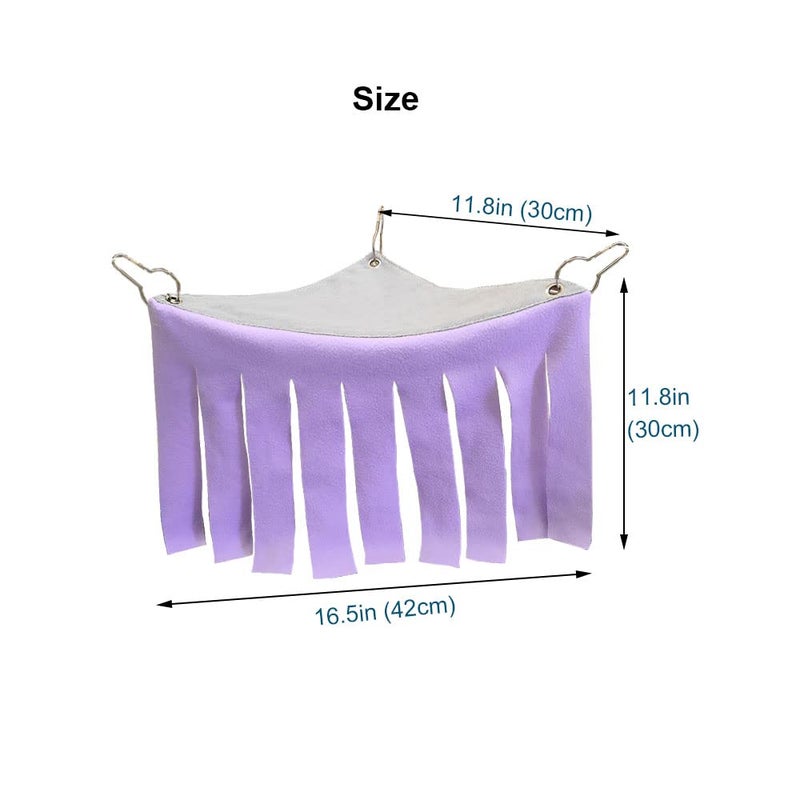 RIOUSSI Guinea Pig Hideout Hideaway Corner Fleece Toys Cage Accessories with Reversible Sides, Heart/Gray-Pink+Purple, Pack of 2 - Image 5