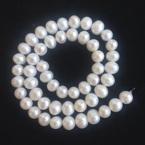 Adabele 28 Inch Real Natural AA Grade High Luster Potato Round White Freshwater Cultured Pearl Loose Beads 7-8mm for Jewelry Making fp1-78 - Image 3