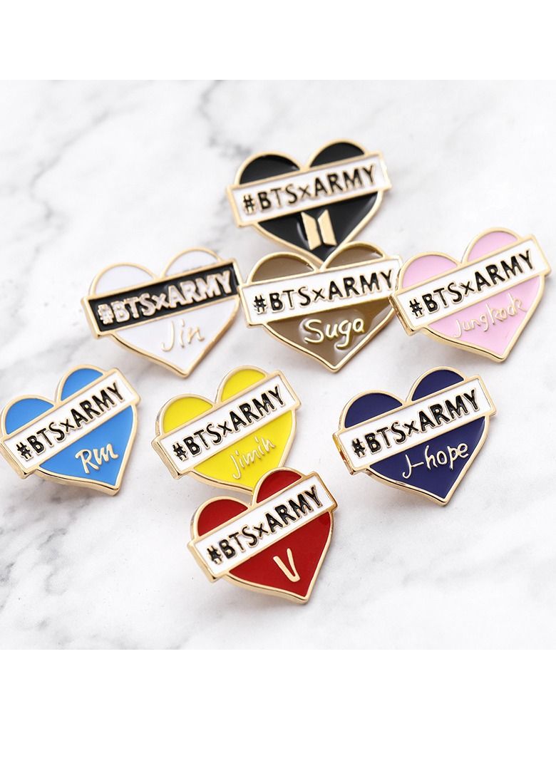 BTS Brooch Set 8 pcs Army Cute Enamel Lapel Pin for Children Women Clothing Backpack Decoration Gift - Image 1