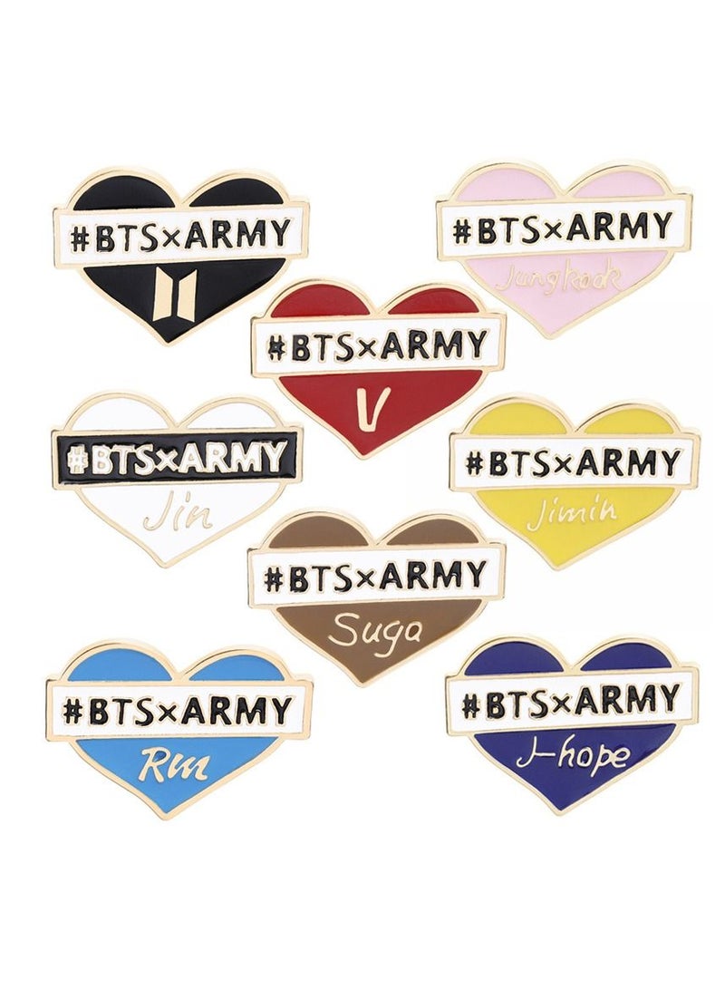 BTS Brooch Set 8 pcs Army Cute Enamel Lapel Pin for Children Women Clothing Backpack Decoration Gift - Image 2