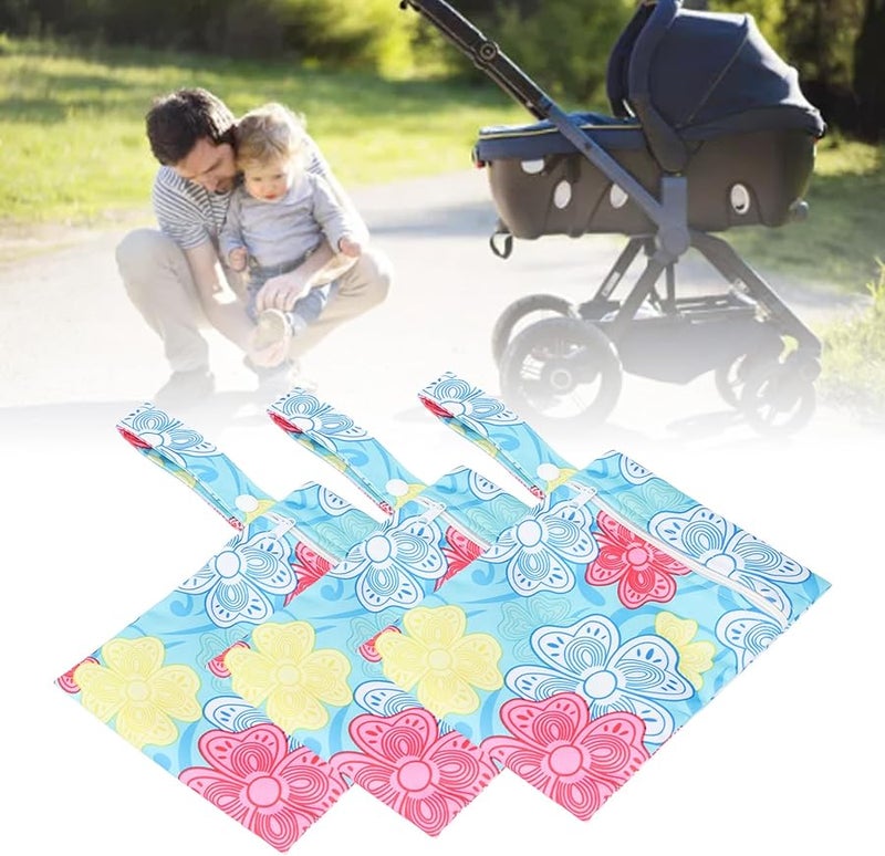 حقيبة حفاضات مقاومة للماء قابلة لإعادة الاستخدام T07 مع 3 أكياس مبللة للسفر والشاطئ والمسابح والصالة الرياضية - Image 5