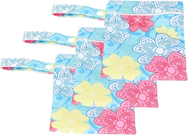 حقيبة حفاضات مقاومة للماء قابلة لإعادة الاستخدام T07 مع 3 أكياس مبللة للسفر والشاطئ والمسابح والصالة الرياضية - Image 1