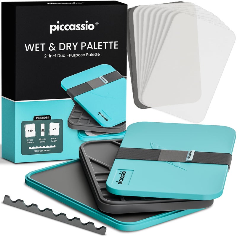 Piccassio Stay Wet Palette for Acrylic Painting, Easy to Clean, Sturdy and Durable, Ideal for Painting Miniatures, Warhammer Painters, Students, Beginners, and Hobbyists - Image 1