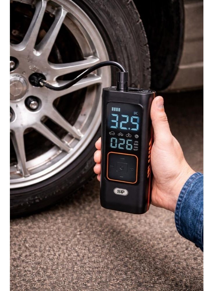 SP 4-in-1 Car Emergency Device – Air Compressor, Jump Starter, 8000mAh Power Bank & LED Light - Image 4