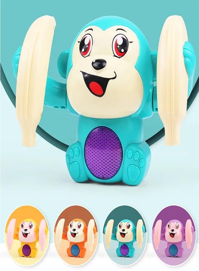 higadget Stunt Rolling Monkey Toy Novelty and Funny Children's Toy Glowing Toy with Music -Multicolor - Image 1