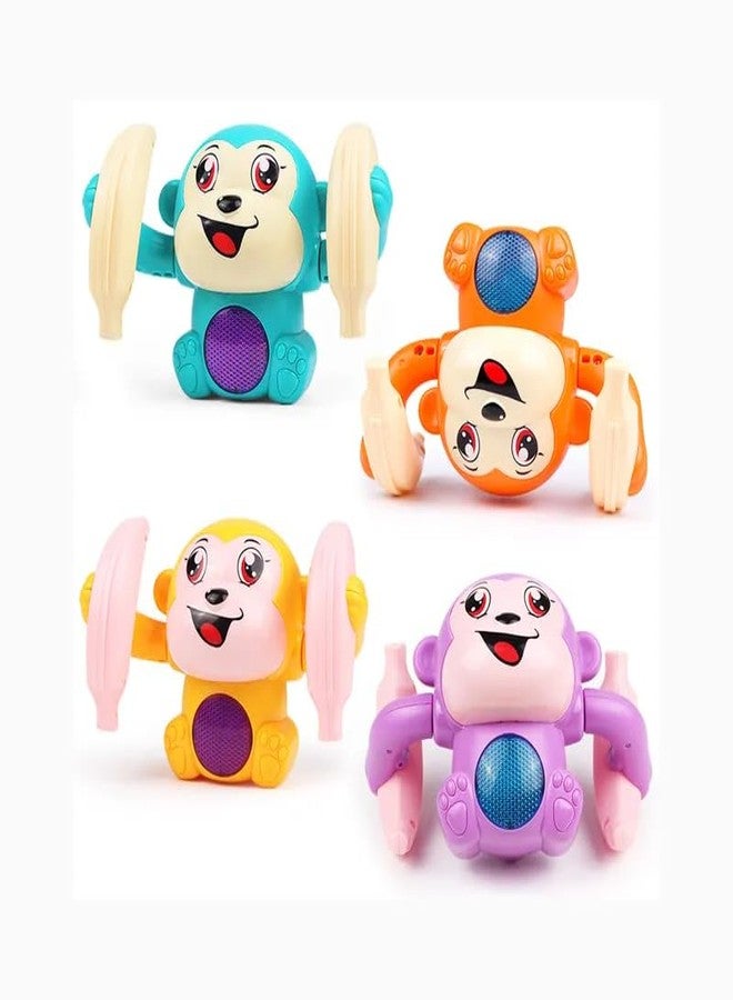 higadget Stunt Rolling Monkey Toy Novelty and Funny Children's Toy Glowing Toy with Music -Multicolor - Image 2