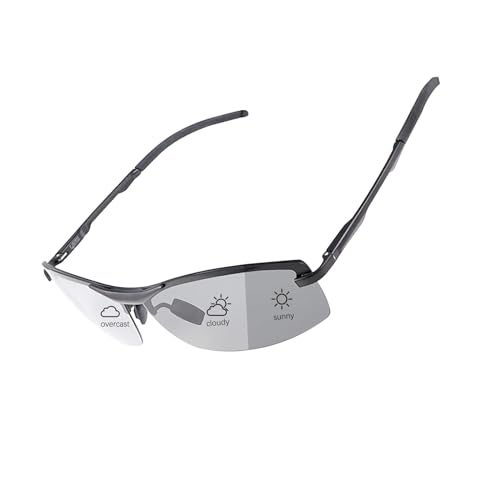 PEEPAI Polarized Photochromic Sunglasses for Men - UV Protection and Lightweight Sun Glasses for Driving Fishing Hiking Running Adventures-Black - Image 1