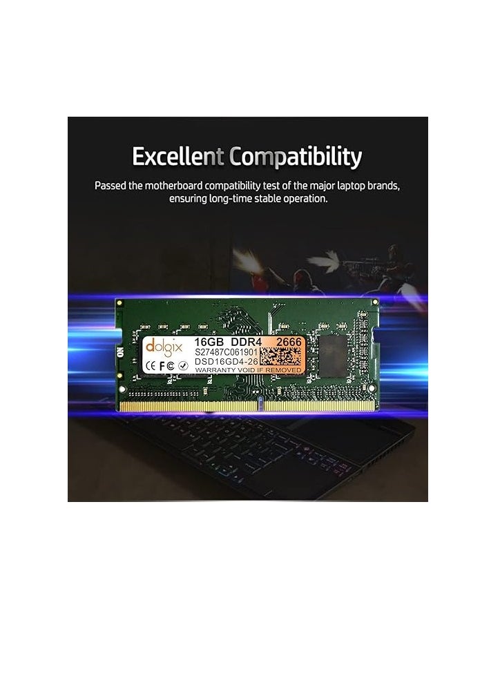 Generic Dolgix 16GB DDR4 3200MHz Laptop/Notebook RAM (Memory) SO-DIMM | PC4-25600 | Pin-260 | 1Rx8 Single Rank | CL-22 |3 Years Warranty (Made in India)  - Image 3