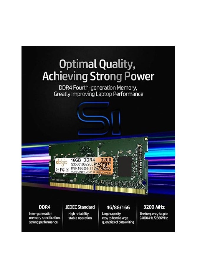 Generic Dolgix 16GB DDR4 3200MHz Laptop/Notebook RAM (Memory) SO-DIMM | PC4-25600 | Pin-260 | 1Rx8 Single Rank | CL-22 |3 Years Warranty (Made in India)  - Image 4