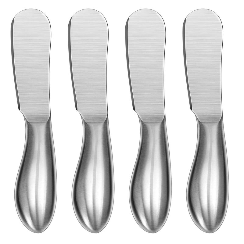 WoneNice Spreader Knife Set 4Piece Cheese and Butter Spreader Knives Onepiece Stainless Steel Gifts for Mothers DayBirthdayPartiesWeddingBridal ShowerHousewarmingThanksgivingChristmas