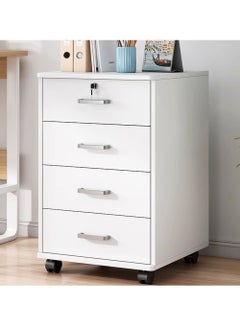 Movable Filing Cabinet with 4 Drawer Lockable Office Cabinet with Wheels in White Industrial Wood - pzsku/ZE5A8568DCC21B30CBD09Z/45/_/1727696491/a1aaab71-d74a-492d-97ec-3ac0df16e3db