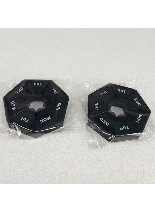 7-corner Medicine Box For One Week Round 7-grid Portable Small Medicine Box For One Week Mini 7-day Portable Medicine elry Box