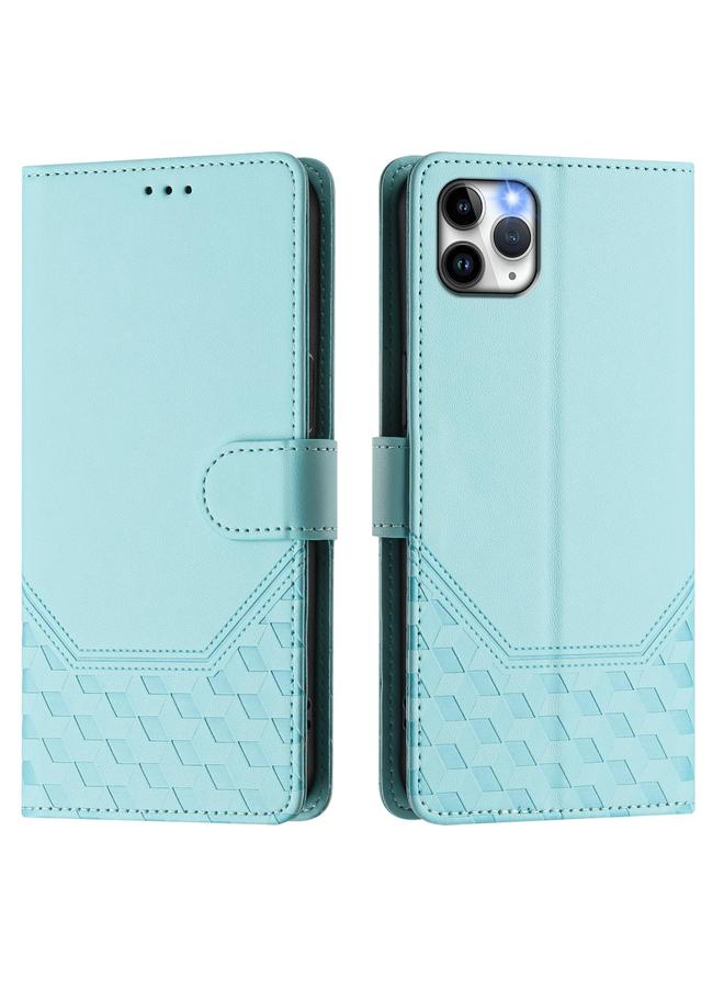 S-TOP Case For iPhone 11 Pro Honeycomb Embossing RFID Leather Phone Case - Image 2