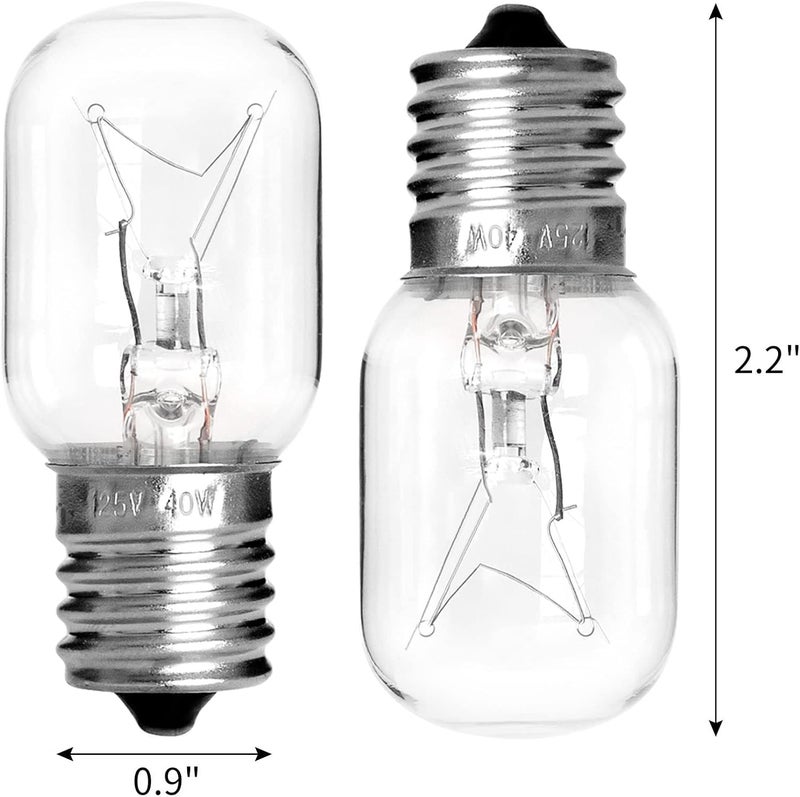 Belleone Microwave Light Bulb for Whirlpool, 8206232A Light Bulbs for Maytag GE Kenmore Over Range Hood, Kei 125V 40W, Microwave Bulbs Over Stove, 2 Count - Image 2