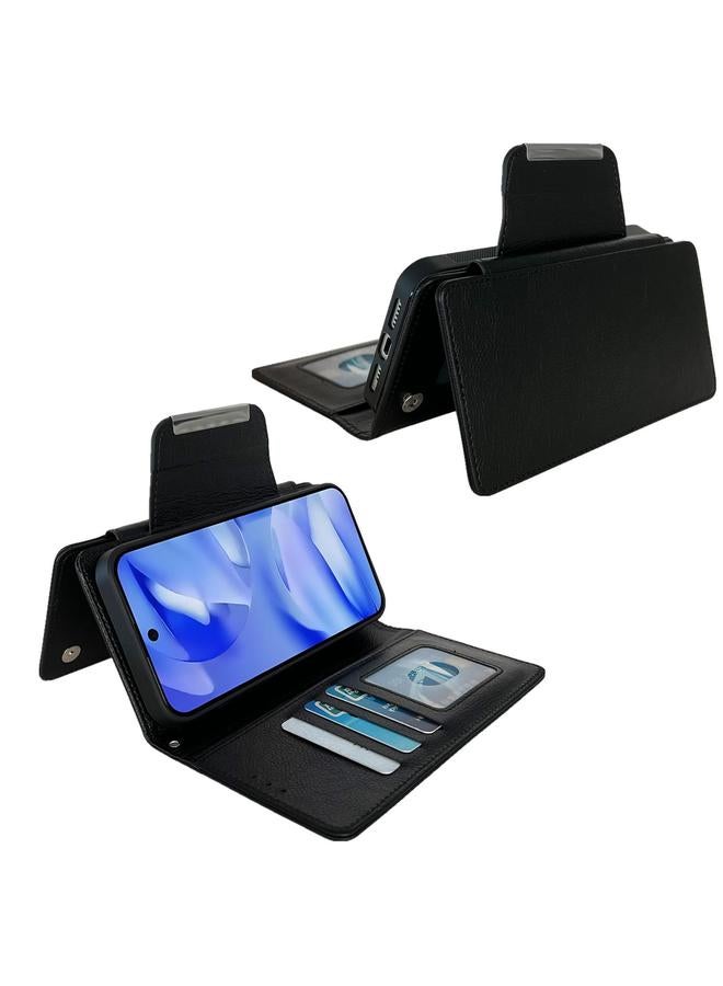 اس-توب جراب هاتف جلدي متعدد الوظائف مزود بمحفظة لـ 7 بطاقات لهاتف Google Pixel 9a - Image 4