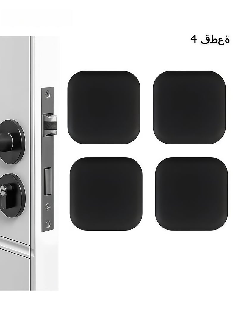 4PCS Door Stoppers Wall Protector, Silicone Door Knob Guard Wall Shield, Door Handle Bumper Self Adhesive Silencer Soft Rubber Crash Pad for Home Office - Image 1