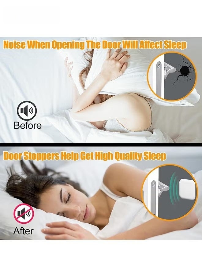 4PCS Door Stoppers Wall Protector, Silicone Door Knob Guard Wall Shield, Door Handle Bumper Self Adhesive Silencer Soft Rubber Crash Pad for Home Office - Image 2