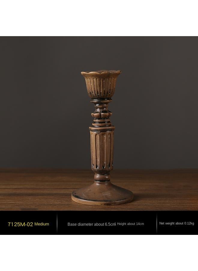 Bluejw European Style Vintage Resin Crafts Romantic Candlelight Dinner Desktop Wedding Atmosphere Decorations Carved Candlestick Ornaments - Image 1