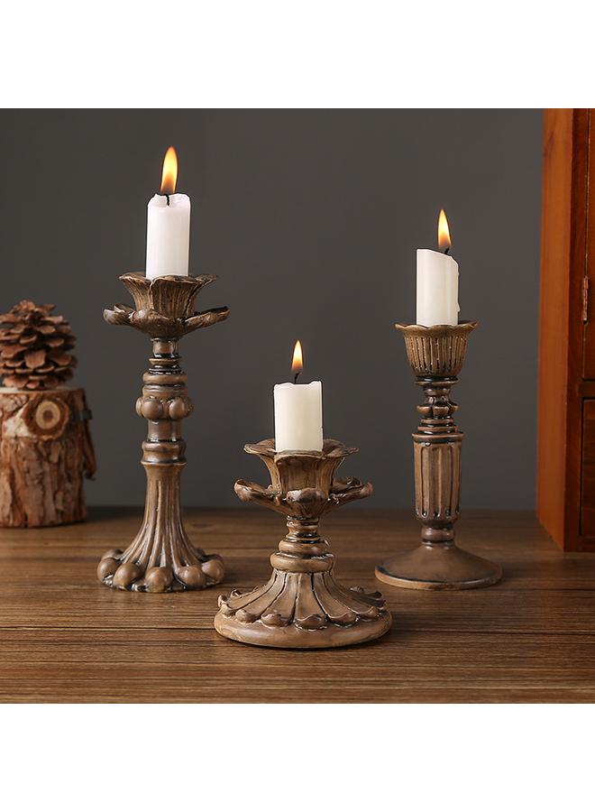 Bluejw European Style Vintage Resin Crafts Romantic Candlelight Dinner Desktop Wedding Atmosphere Decorations Carved Candlestick Ornaments - Image 2