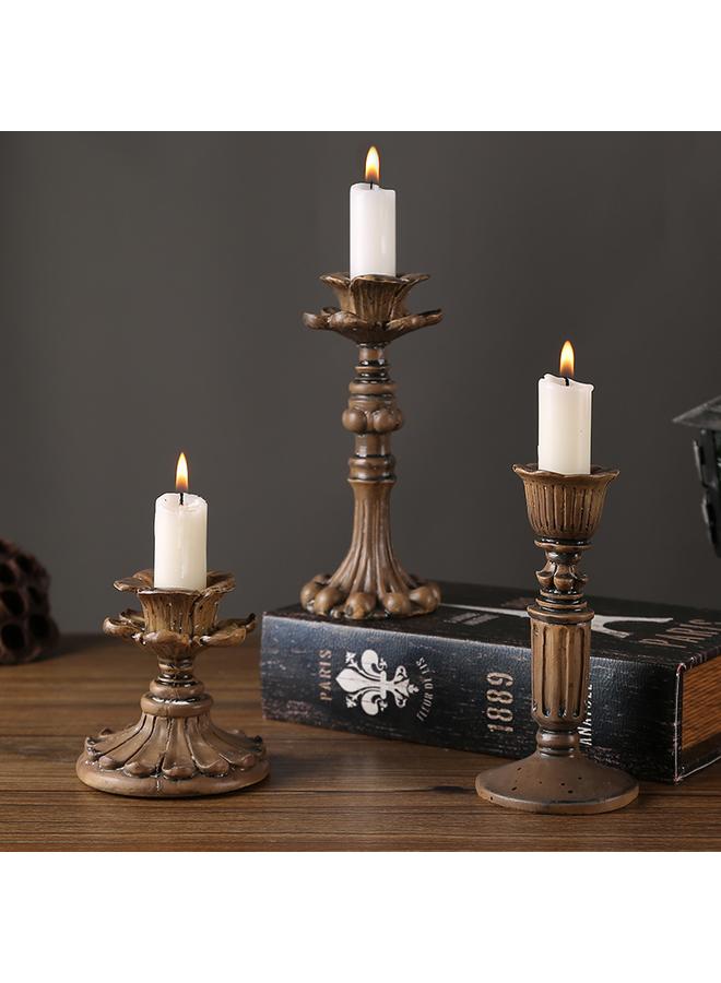 Bluejw European Style Vintage Resin Crafts Romantic Candlelight Dinner Desktop Wedding Atmosphere Decorations Carved Candlestick Ornaments - Image 3