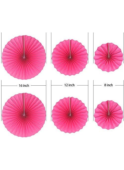 Sage Square Sage Square Paper Fan Party Decoration Set for Baby Shower Photo Booth Wedding Birthday Party Pack of 6 Pink  - Image 2