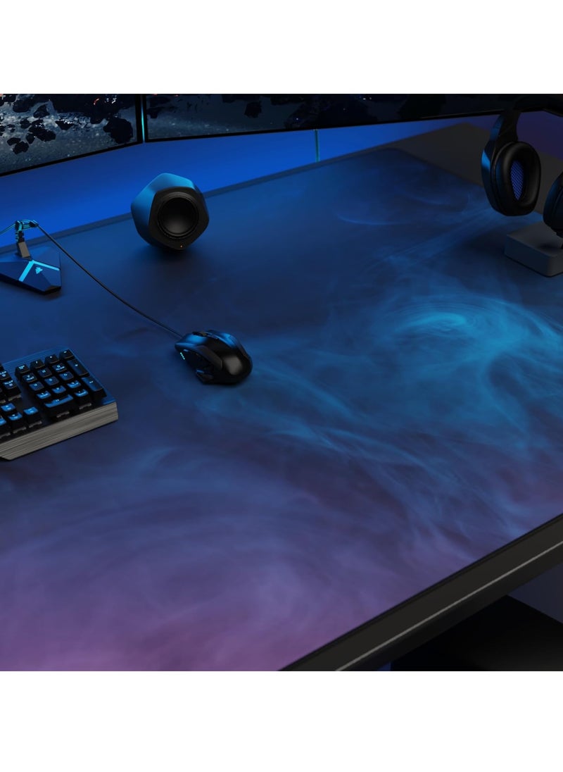 Generic Smoke Colors Gaming Mouse Pad for Keyboard & Mouse (80 X 30 cm ) - Desk Mat Mousepad L Extended Size - Anti Slip Rubber Base - Stitched Edges - Waterproof - Speed Edition | Black  - Image 4