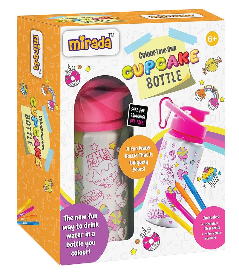 Mirada Art & Craft,Color Your Own – Cup Cake Bottle, Ideal Gift Set, 6+ (MAC2007) - Image 1