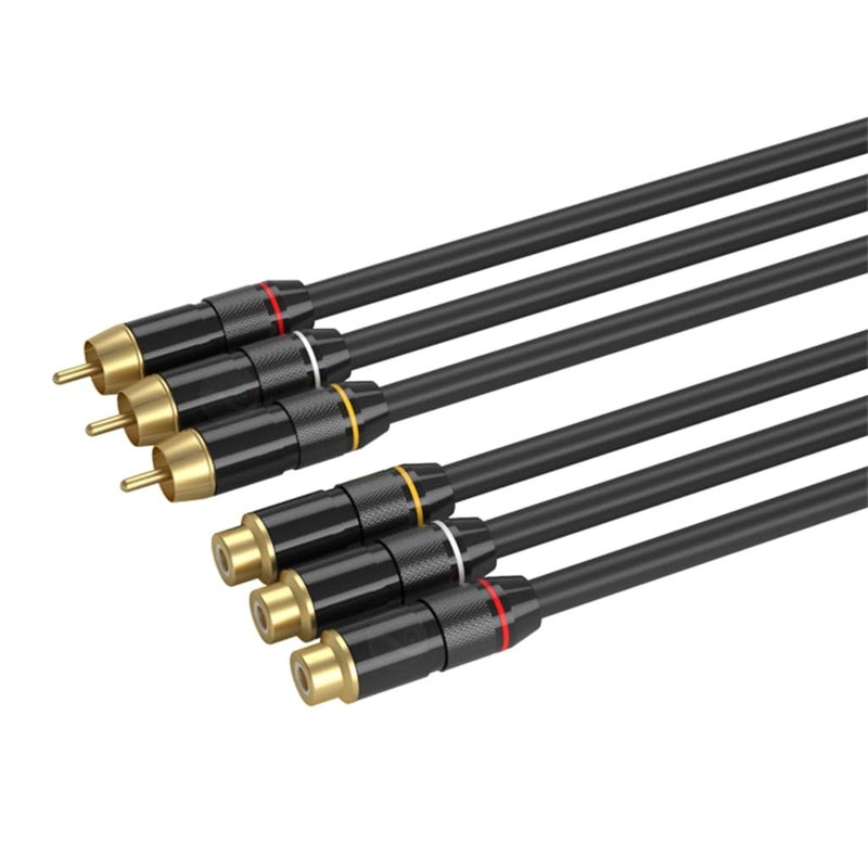 5m Black Straight Head Subwoofer Music Extension Cable Male to Female Gold Plate Connectors - Image 5