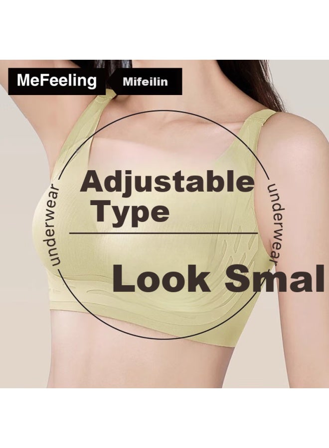 Me Feeling Women's Soft Support Bra, Lift And Push-up, Anti-sagging, Gather Side Wireless, Seamless Adjustable Bra - Image 1