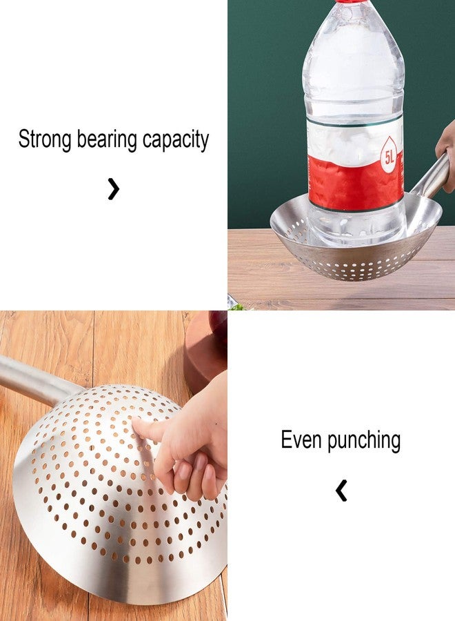 YARDWE Noodle Spoon Stainless Steel Skimmer Spoon Slotted Strainer Ladle Fine Mesh Wire Oil Filter Mandarin Colander Scoop for Kitchen Cooking (28CM) Spider Strainer - Image 5