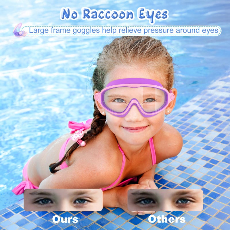 VegoVia 2 Pack Swim Goggles for Kids 6-14, Swimming Pool Goggles for Kids 8-14, Anti-Fog UV Protection for Toddler Youth Teens Boys Girls 6-14, 180Â°Wide View No Leaking for Pool Beach - Image 5