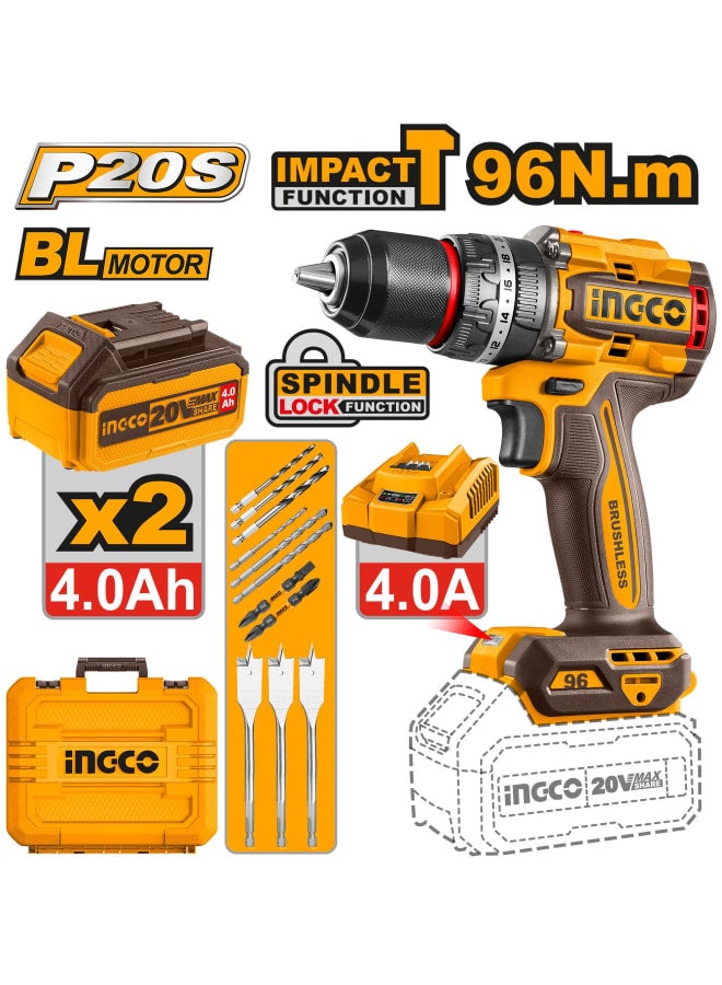INGCO Brushlesscordlessimpact drill 