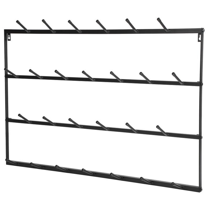 Wrought Iron Tea Cup Rack Wall Mounted Coffee Mug Storage Display Organizer Black4‑Layer - Image 2